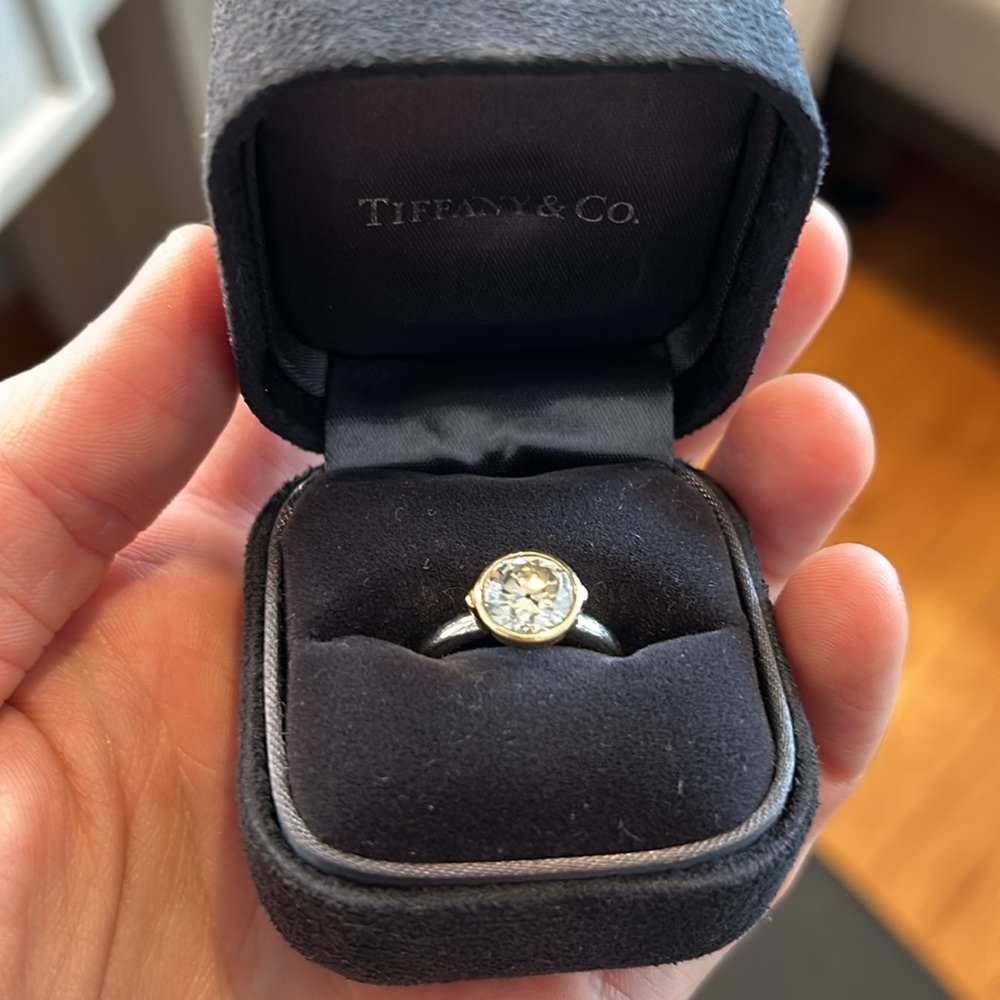 Platinum & gold Moissanite 2 ct. ring